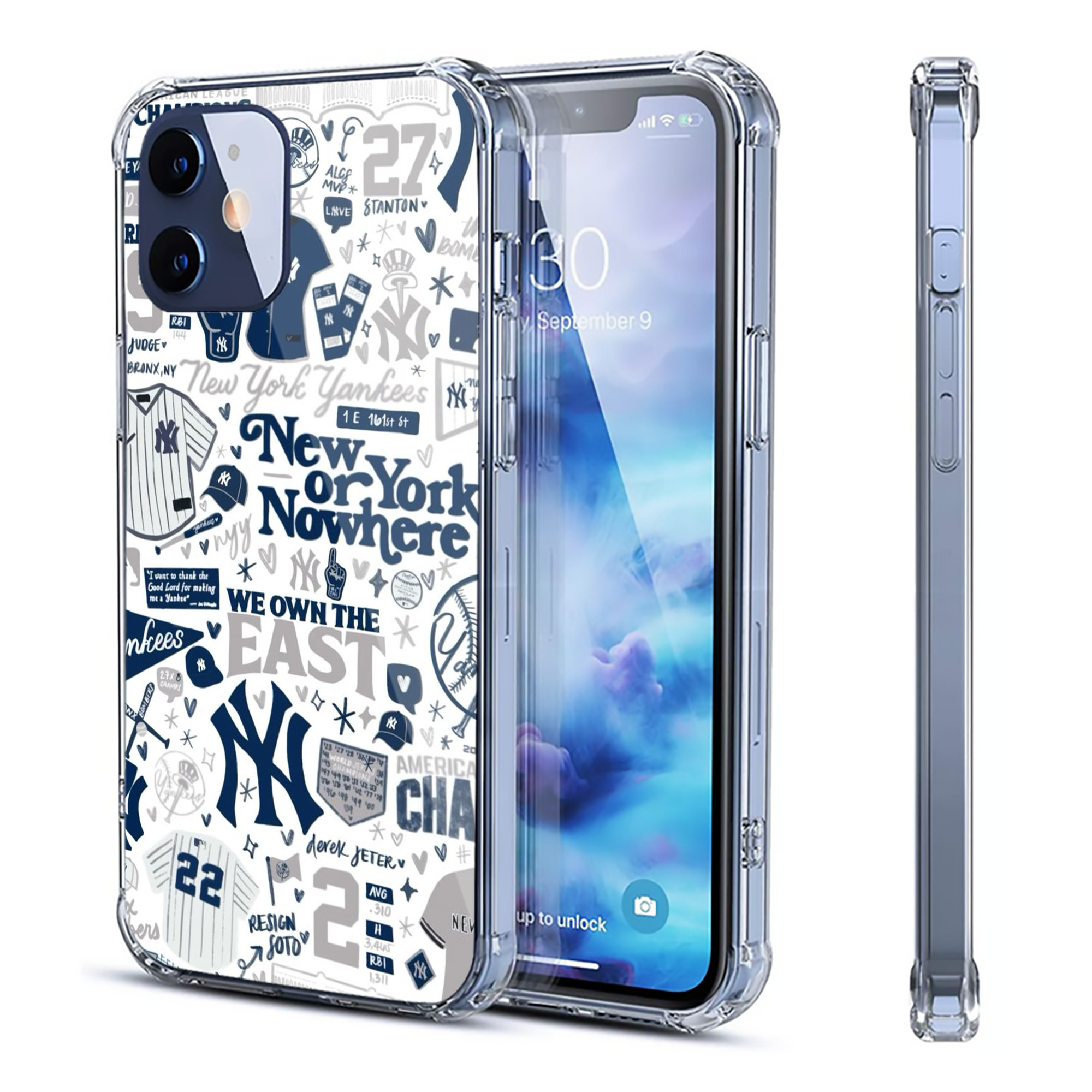 New York Yankees 113 Clear IPhone 12 Case – Soft TPU With UV Print – Enhanced Drop Protection, Precise Fit, Anti-Fingerprint, Customizable Design, Scratch-Resistant, Yellow-Resistant
